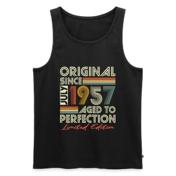 Juli 1957 Jahrgang Vintage Retro Geburtstag - Männer Premium Bio Tank Top - Schwarz - Vorne - Michal (187cm)
