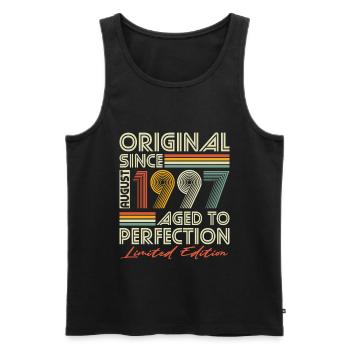 August 1997 Jahrgang Vintage Retro Geburtstag - Männer Premium Bio Tank Top - Schwarz - Vorne - Michal (187cm)