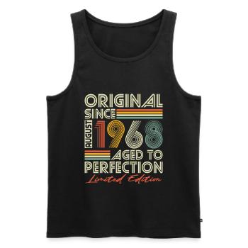 August 1968 Jahrgang Vintage Retro Geburtstag - Männer Premium Bio Tank Top - Schwarz - Vorne - Michal (187cm)