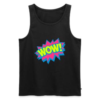 01 WOW Popart Stern - Männer Premium Bio Tank Top - Schwarz - Vorne - AI Model Male 178 light (178cm)