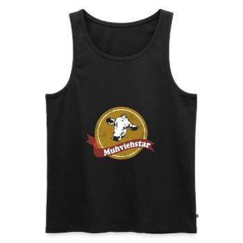 Muhviehstar - Lustig Filmstar Kuh Muh Landwirt - Männer Premium Bio Tank Top - Schwarz - Vorne - Michal (187cm)