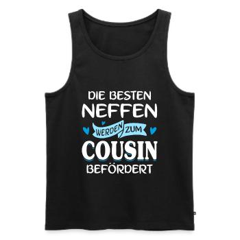 Die besten Neffen werden zum Cousin befördert - Männer Premium Bio Tank Top - Schwarz - Vorne - Michal (187cm)