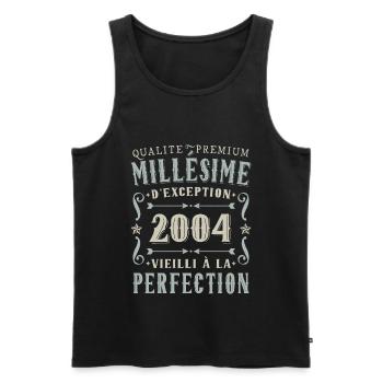Anniversaire Millésime 2004 Classique Fête - Débardeur bio Premium Homme - noir - Devant - Michal (187cm)