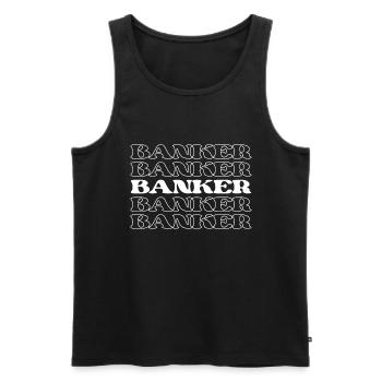 Banquier Banquier Caissier de banque Caissier Banque ouvrière - Débardeur bio Premium Homme - noir - Devant - Michal (187cm)
