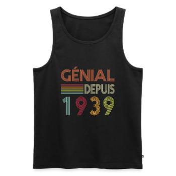 Génial Depuis 1939 Cadeau Retro Anniversaire - Débardeur bio Premium Homme - noir - Devant - Michal (187cm)