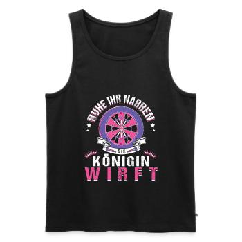 Ruhe Ihr Narren Die Königin Wirft - Männer Premium Bio Tank Top - Schwarz - Vorne - AI Model Male 178 light (178cm)