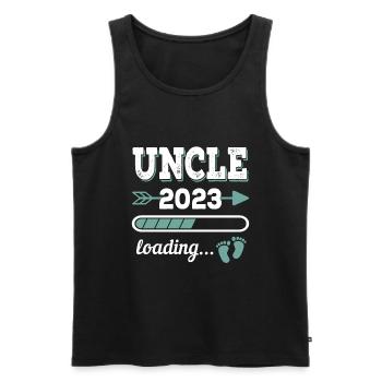 Uncle 2023 Loading Onkel Patenonkel Geschenk - Männer Premium Bio Tank Top - Schwarz - Vorne - Michal (187cm)