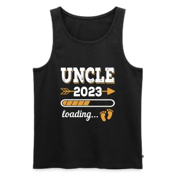 Onkel 2023 Zukünftiger Onkel - Männer Premium Bio Tank Top - Schwarz - Vorne - AI Model Male 178 light (178cm)