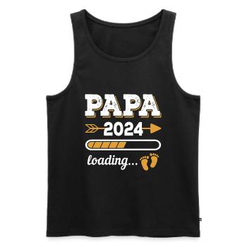 Papa 2024 Zukünftiger Vater Geschenk - Männer Premium Bio Tank Top - Schwarz - Vorne - Michal (187cm)