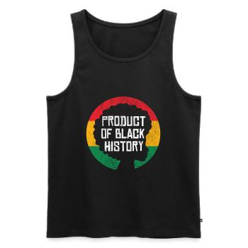 Product of Black History - Men's Premium Organic Tank Top - black - Front - AI Model Male 178 light (178cm)