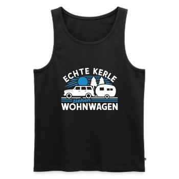 Camping - Männer Premium Bio Tank Top - Schwarz - Vorne - Michal (187cm)