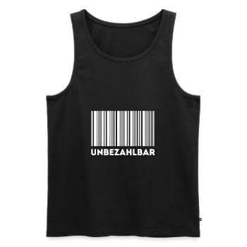 strichcode unbezahlbar - Männer Premium Bio Tank Top - Schwarz - Vorne - Michal (187cm)