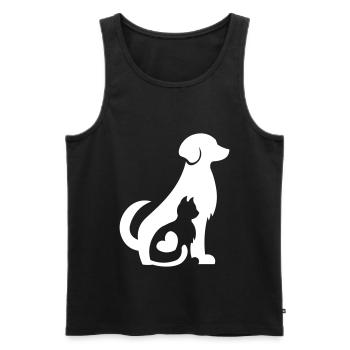Dog and Cat together! Pet Love - cat and dog - Men's Premium Organic Tank Top - black - Front - Michal (187cm)