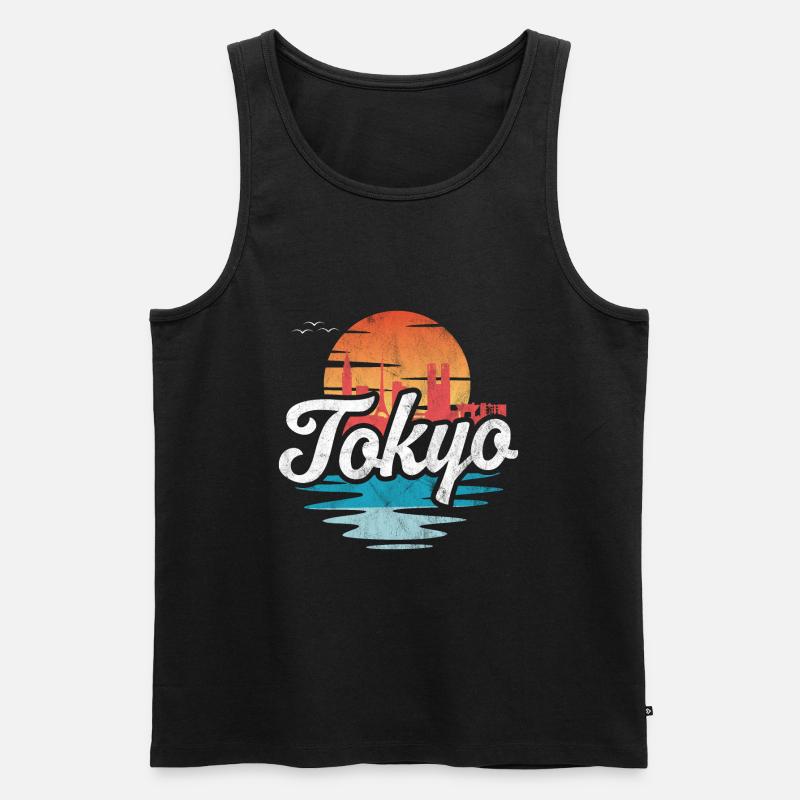 Tokio - Männer Premium Bio Tank Top - Schwarz