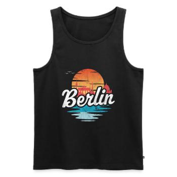 Berlin - Men's Premium Organic Tank Top - black - Front - AI Model Male 178 light (178cm)