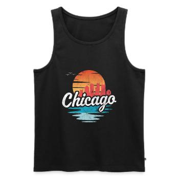 Chicago - Men's Premium Organic Tank Top - black - Front - Michal (187cm)