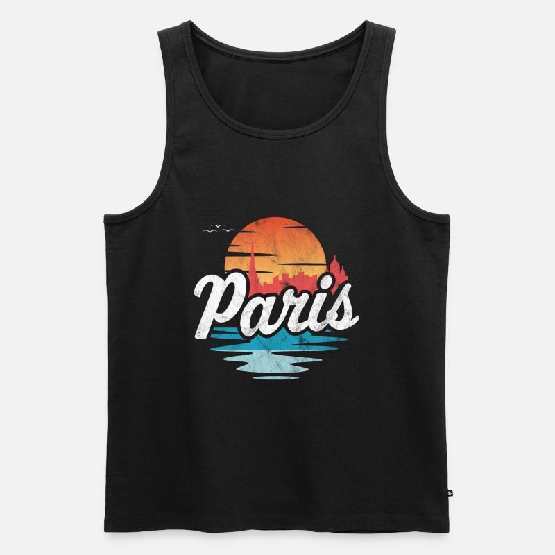 Paris - Männer Premium Bio Tank Top - Schwarz