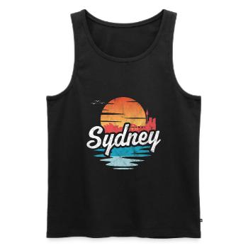 Sydney - Débardeur bio Premium Homme - noir - Devant - Michal (187cm)