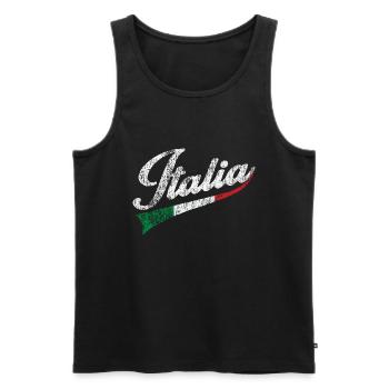 Schrift Italien, Farben Italienische Flagge Trikolore - Männer Premium Bio Tank Top - Schwarz - Vorne - Michal (187cm)