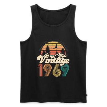 Vintage 1969 50. Geburtstag Geschenk Jahrgang '69 - Männer Premium Bio Tank Top - Schwarz - Vorne - Michal (187cm)
