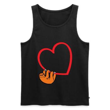 Sloth Valentines Day, Womens Sloths Valentine Hear - Débardeur bio Premium Homme - noir - Devant - AI Model Male 178 light (178cm)