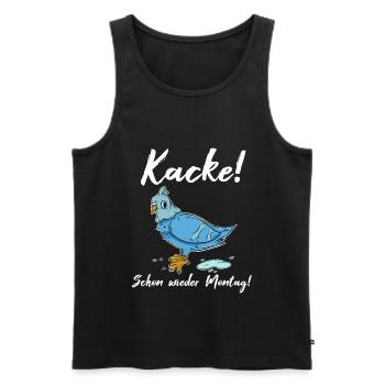 Kacke! Schon wieder Montag - Männer Premium Bio Tank Top - Schwarz - Vorne - Michal (187cm)