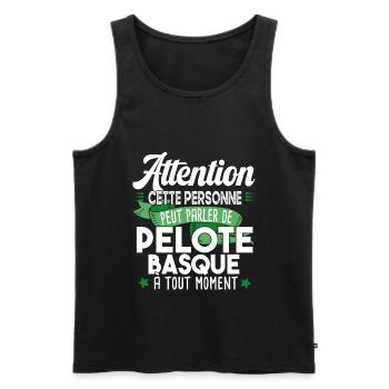 Pelote Basque Balle Sport Humour Athlète Joueur - Débardeur bio Premium Homme - noir - Devant - Michal (187cm)