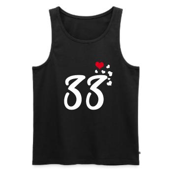 33 Herzen 33. Geburtstag Jubiläum - Männer Premium Bio Tank Top - Schwarz - Vorne - AI Model Male 178 light (178cm)