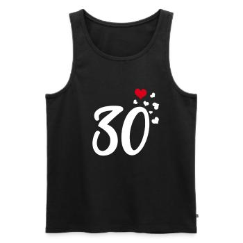 30 Herzen 30. Geburtstag Jubiläum - Männer Premium Bio Tank Top - Schwarz - Vorne - Michal (187cm)