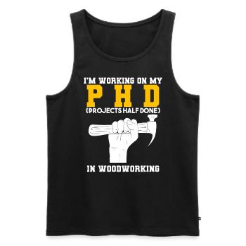 Lustige Holzbearbeitung Schreiner - Männer Premium Bio Tank Top - Schwarz - Vorne - Michal (187cm)