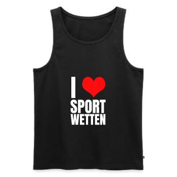 Ich liebe Sportwetten Geschenk - Männer Premium Bio Tank Top - Schwarz - Vorne - Michal (187cm)