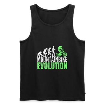 Mountainbike Evolution - Männer Premium Bio Tank Top - Schwarz - Vorne - Michal (187cm)