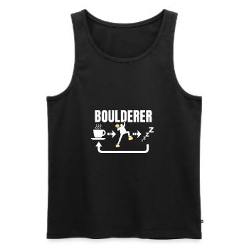 Bouldern - Männer Premium Bio Tank Top - Schwarz - Vorne - Michal (187cm)