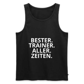 Bester Trainer aller Zeiten - Männer Premium Bio Tank Top - Schwarz - Vorne - AI Model Male 178 light (178cm)