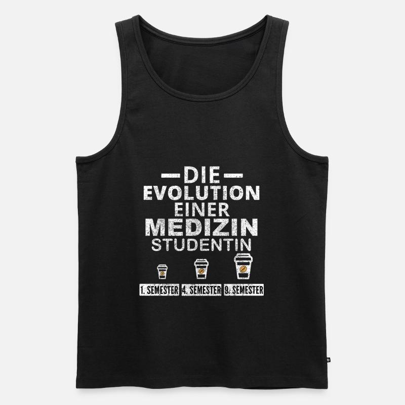 Medizin Studentin Kaffee Evolution Geschenk - Männer Premium Bio Tank Top - Schwarz