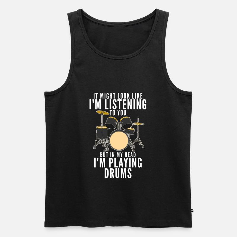 Drummer Lustiger Spruch - Männer Premium Bio Tank Top - Schwarz