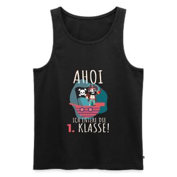 Einschulung kleiner Pirat 1. Klasse 1. Schuljahr - Männer Premium Bio Tank Top - Schwarz - Vorne - Michal (187cm)