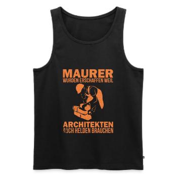 Maurer Lustiges Geschenk Azubi Meister - Männer Premium Bio Tank Top - Schwarz - Vorne - Michal (187cm)