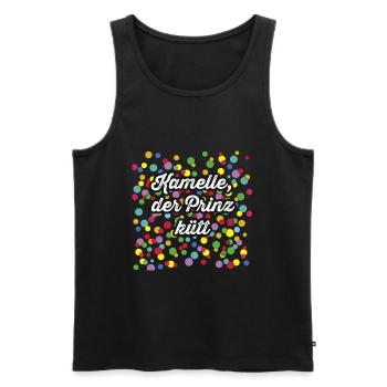 Karneval, Kamelle der Prinz kütt - Männer Premium Bio Tank Top - Schwarz - Vorne - Michal (187cm)