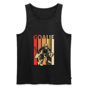Eishockey Goalie Torwart Vintage - Männer Premium Bio Tank Top - Schwarz - Vorne - Michal (187cm)