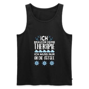 Ich Brauche Keine Therapie Ich muss an die Ostsee - Männer Premium Bio Tank Top - Schwarz - Vorne - Michal (187cm)