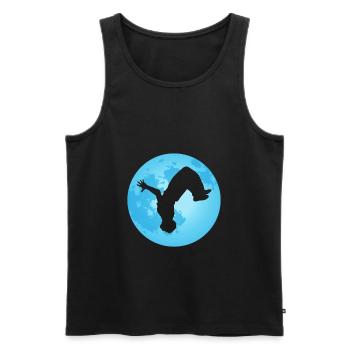 Parkour Freerunner gift back flip moon - Men's Premium Organic Tank Top - black - Front - AI Model Male 178 light (178cm)