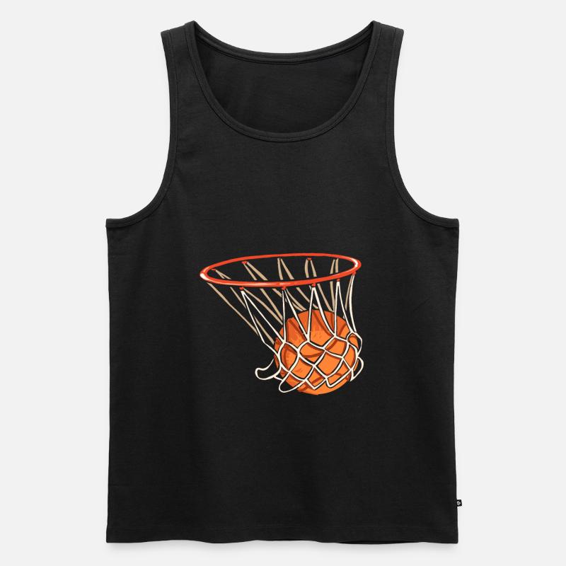 Basketball Korb - Männer Premium Bio Tank Top - Schwarz