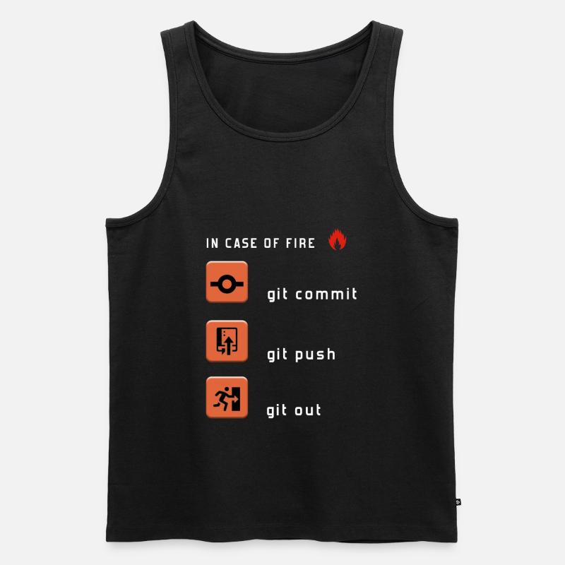 Git Commit Git Push Git Out - Débardeur bio Premium Homme - noir