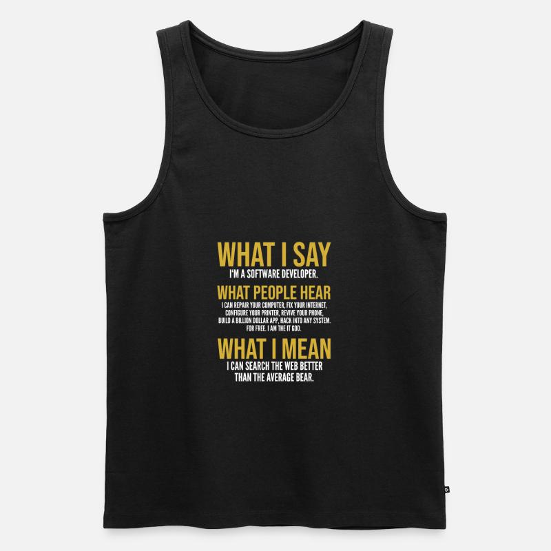 Software developer - Men's Premium Organic Tank Top - black