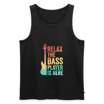 Bassist Geschenkidee - Männer Premium Bio Tank Top - Schwarz - Vorne - AI Model Male 178 light (178cm)