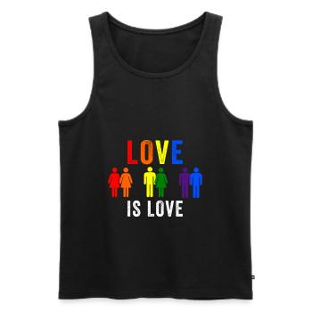 L'amour LGBT est l'amour - Débardeur bio Premium Homme - noir - Devant - Michal (187cm)