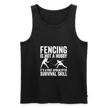 Fechten - Männer Premium Bio Tank Top - Schwarz - Vorne - AI Model Male 178 light (178cm)