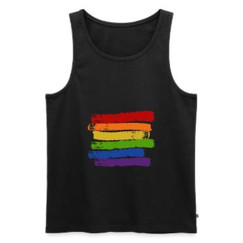 La fierté gay LGBT - Débardeur bio Premium Homme - noir - Devant - Michal (187cm)