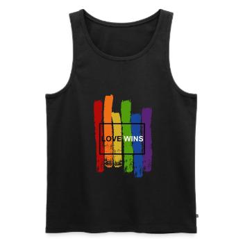 Fierté gay LGBT - Débardeur bio Premium Homme - noir - Devant - Michal (187cm)
